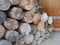 Pile of wood logs, Fire wood stock for background use