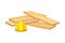 Pile of Wooden Planks and Hard Hat Rested Nearby Vector Illustration