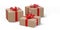 Pile of wrapped christmas presents as postal parcel packages 3d-illustration