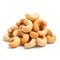 Piled Cashew Nuts Isolated on White Background. Generative ai