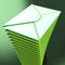 Piled Envelopes Shows Electronic Mailbox Internet Communication