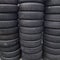 Piles of car tires in a tire yard