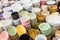 Piles of colorful ceramic bowls.