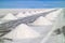 Piles of the drying salt on the Uyuni salt flats or Salar de Uyuni, Potosi, Bolivia