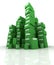 Piles of green packages