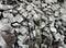 Piles of industrial metal waste. Small pieces of waste or leftover production