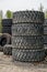 Piles of machinery tires