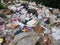 Piles of organic and organic waste scattered in landfills that can cause environmental pollution