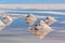 Piles of salt in Salar de Uyuni, Potosi Bolivia