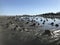 Piles of sand from the marine worm arenicola marina