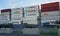 Piles of shipping containers in the Port of Anchorage in Alaska