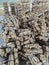 piles of tied-up and chopped mangrove woods ready for burning