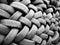 Piles of used automotive tires