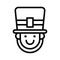 Pilgrim face vector, Feast of Saint Patrick line icon