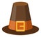 Pilgrim hat icon. Thanksgiving headdress. Isolated on white Vector illustration