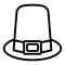 Pilgrim hat line icon. Hat vector illustration isolated on white. Colonist hat outline style design, designed for web