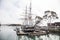 Pilgrim sailboat docked in Dana Point Harbor