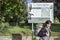 Pilgrim woman on the road of Via Francigena