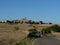 Pilgrims along the way of St. James. People walking on Camino de Santiago.