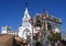 Pilgrims arriving at the church in El Rocio, Spain