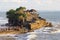 Pilgrims enjoy sunset at Tanah Lot temple,Bali, Indonesia