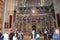 Pilgrims in front of The  Edicule in The Church of the Holy Sepulchre, Christ`s tomb, in the Old City of Jerusalem, Israel