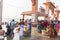 Pilgrims Hindu people bathing in the Arabian Sea before entering the temple