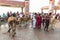 Pilgrims Hindu people bathing in the Arabian Sea before entering the temple