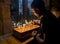 The pilgrims lit candles at the Church of the Holy Sepulchre