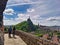 Pilgrims looking at the magnificent view over Le Puy en Velay,