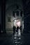 Pilgrims into a temple Holy Sepulchre church in Jerusalem