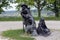 Pilgrims to Santiago de Compostela statue in Hoghenberg, Germany