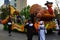 Pilgrims and Turkey Float in Thanksgiving Parade