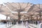 Pilgrims walk outside Masjid Nabawi