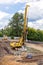 Piling machine. Construction site