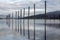 Pilings in the calm water.