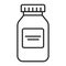 Pill bottle black line icon. Pharmaceutical product. Pictogram for web page, mobile app, promo.Editable stroke.