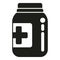 Pill bottle icon simple vector. Health treatment