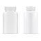 Pill bottle. Plastic supplement container vitamin