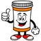 Pill Bottle with Thumbs Up