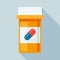 Pill bottle with various pills and capsules