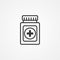 Pill bottle vector icon sign symbol