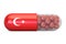 Pill capsule with Turkey flag. Turkish health care concept, 3D r