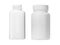 Pill jar. White plastic supplement capsule bottle