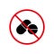 Pill Medicine Drug Ban Black Silhouette Icon. Medication Narcotic Forbidden Pictogram. Illegal Tablet Red Stop Symbol