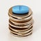 Pill standing on generic coin pile. 3D illustration