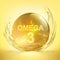 Pill with vitamin Omega 3. Drop of fish oil