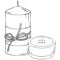 Pillar candle and candle in a glass jar line art