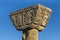 Pillar detail of early christian cathedral complex in ruins of ancient Byllis, Illyria, Albania