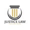 Pillar justice attorney law logo design concept template